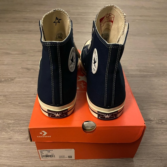 Converse Classic High-Tops in Dark Blue and White - Picture 4 of 5